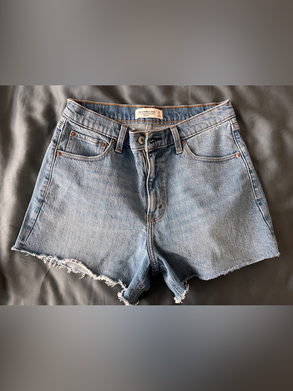Abercrombie & Fitch Light Blue High-Rise Denim Shorts